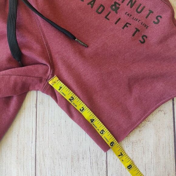 Doughnuts & Deadlifts burgundy raw hem casual shorts sz XS - Picture 5 of 9